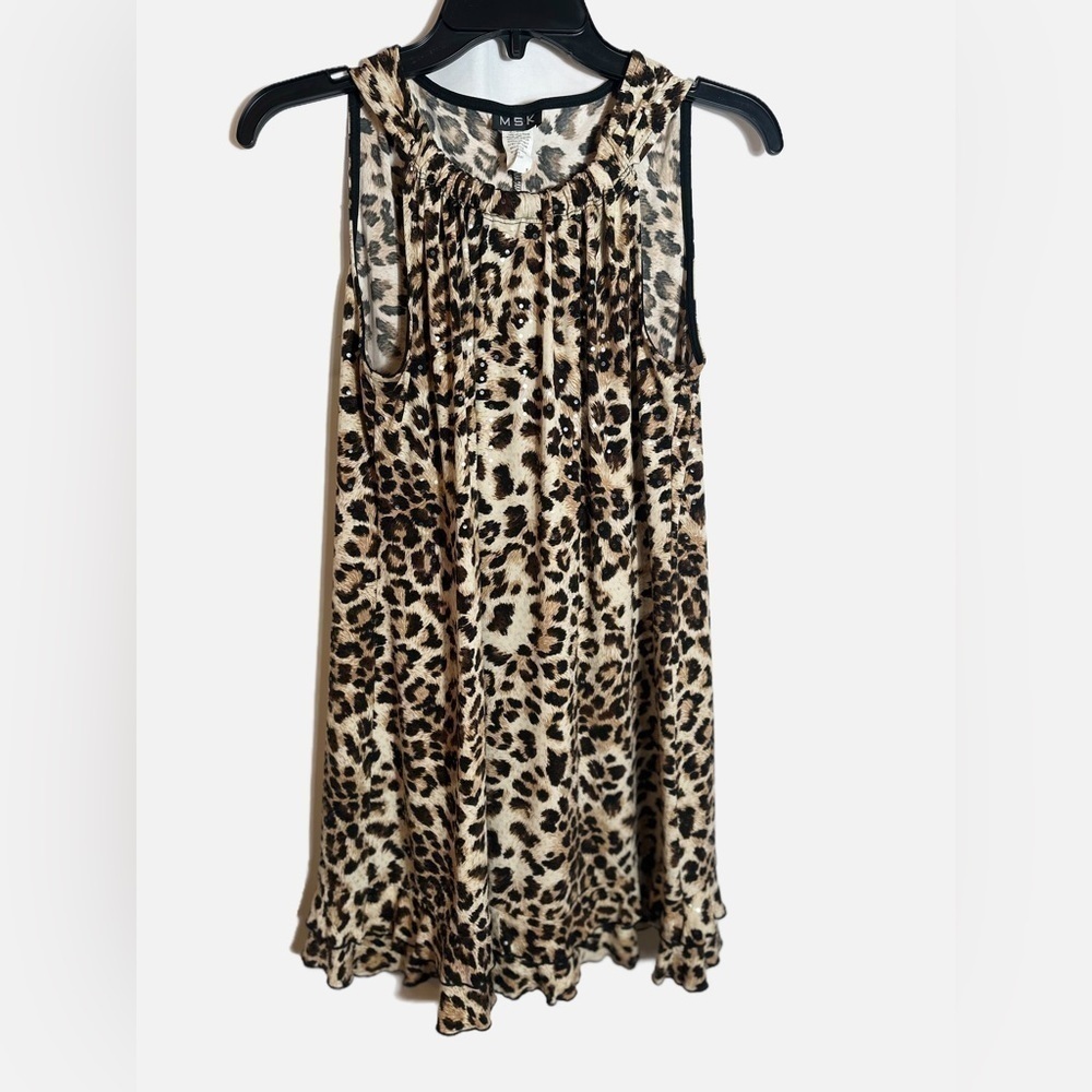 MSK Sequin Animal Print Sleeveless Dress